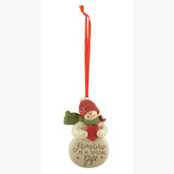 238-52132 SNOWMAN W/RED HEART CHRISTMAS ORNAMENT