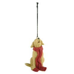 238-52140 CAROLING DOG W/RED SCARF CHRISTMAS ORNAMENT