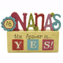 151-89207 'NANA'S ANSWER IS' PLAQUE W/ FLOWER BLOCK