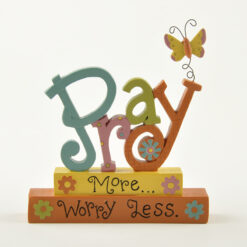 151-89242 PRAY 'MORE WORRY LESS' BLOCK