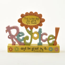 151-89243 REJOICE 'AND BE GLAD' BLOCK W/FLOWER