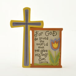 151-89246 FOR GOD SO LOVED' PLAQUE W/CROSS