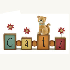 1511-10647 CATS BEADED BLOCK W/CAT (M2)