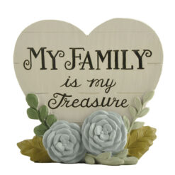 241-13942  My Family is my Treasure Heart Plaque