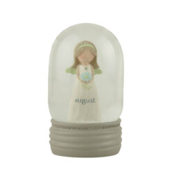 241-14175 AUGUST BIRTHSTONE ANGEL SNOW GLOBE