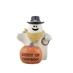 246-14001 Cow ghost w/pumpkin-GIDDY UP COWBOO!