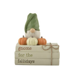 246-14008 Gnome w/pumpkins on book blocks