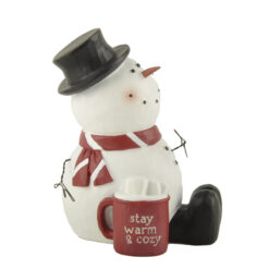 248-14055 SNOWMAN W/MUG - STAY WARM & COZY