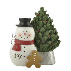 248-14062 SNOWMAN W/CHRISTMAS TREE & GINGERBREAD COOKIE