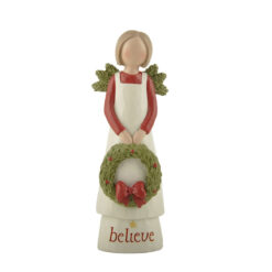 248-14114 CHRISTMAS ANGEL W/WREATH - BELIEVE