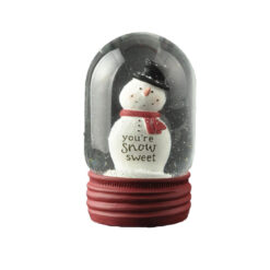 248-14131 SNOWMAN DOME SHAPED SNOW GLOBE W/RED BASE
