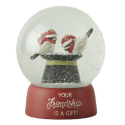 248-14153 TOP HAT W/BIRDS IN SANTA CAP - FRIENDSHIP SNOW GLOBE