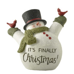 248-14163 SNOWMAN W/BIRDS - IT'S FINALLY CHRISTMAS