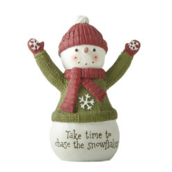248-14187 Snowman open hands w/snowflakes