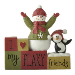 248-14190 Snowman & penguin on  block