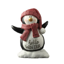 248-14197 Penguin on snow-hello WINTER