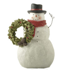 248-14204 TRADITIONAL SNOWMAN W/CHRISTMAS WREATH