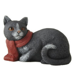 248-14209 Crouched cat w scarf