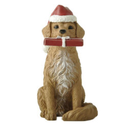 248-14210 BROWN DOG W/SANTA HAT & GIFT