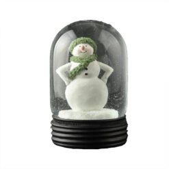 248-14216 Snowman w wreath 100mm Jar Snow Globe