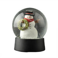 248-14222 TRADITIONAL SNOWMAN W/CHRISTMAS WREATH SNOW GLOBE