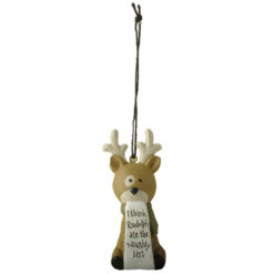 248-52179 Orn-Sitting reindeer eating list-I ate the naughty list