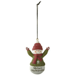 248-52180 Orn-Snowman open hands w/snowflakes