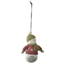 248-52181 Orn-Snowman in red sweater