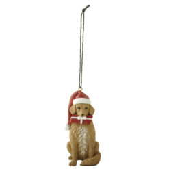 248-52187 ORN-sitting dog w giftbox