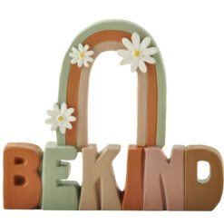 251-14236 Rainbow w flower plaque-BE KIND