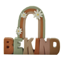 251-14236 Rainbow w flower plaque-BE KIND