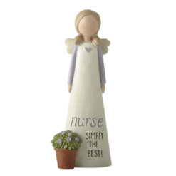 251-14270 Angel w Green Plants-nurse