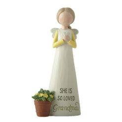 251-14276 Angel w Green Plants-grandma