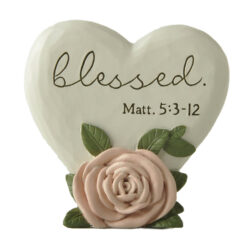 251-14291 Heart plaque & rose-blessed