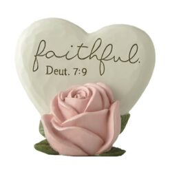 251-14293 Heart plaque & rose-faithful