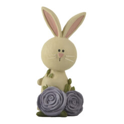 251-14452 Easter bunny w 2 flowers