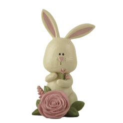 251-14453 Easter bunny w pink flower