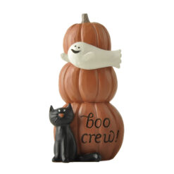 256-14315 Pumpkin w ghost & black cat-boo crew!