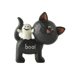 256-14325 Black cat w/ghost on back-boo!