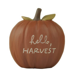 256-14336 Pumpkin & leaves-hello, HARVEST