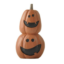 256-14318 Two stacked smiley face pumpkins