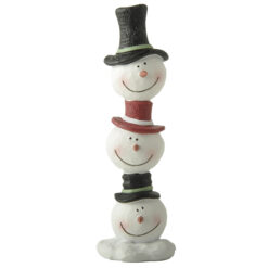 258-14366 3 stacked snowman heads w hat