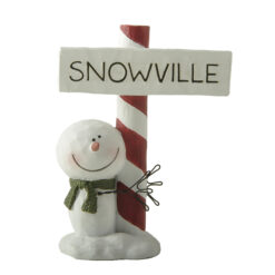 258-14371 Snowman w plaque & candy cane