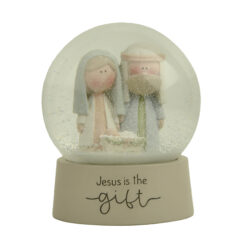 258-14397 JESUS IS THE GIFT HOLY FAMILY SNOW GLOBE