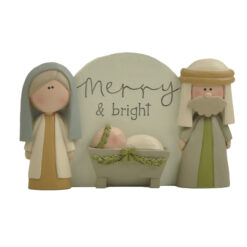 258-14410 Merry plaque w Jesus family (traditional colors)
