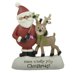 258-14424 Santa & reindeer on base