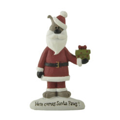 258-14429 X\mas dog holding gift box standing on base