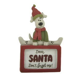 258-14437 X'mas dog sitting on block