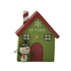 258-14477 Snowman w Christmas house