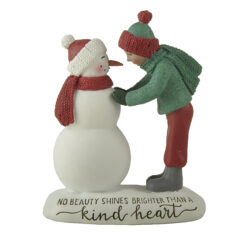 258-14490 Snnowman & girl on base-Kind heart